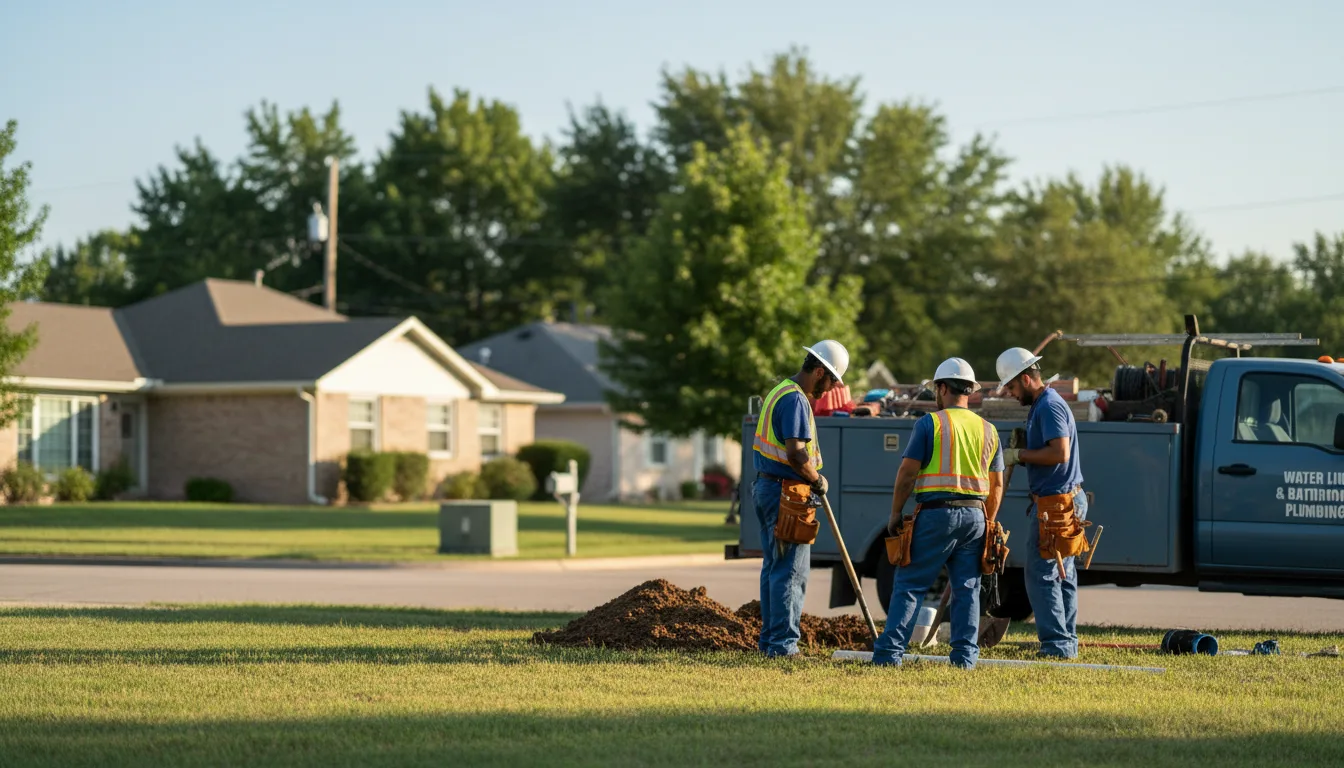 Residential water line and bathroom plumbing service in Galena, KS